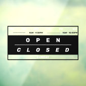 Kalenderstil Geschäftsöffnungszeiten Schwarz Fensteraufkleber (Blatt 3)