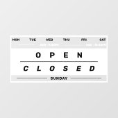 Kalenderstil Geschäftsöffnungszeiten Weiß Fensteraufkleber (Blatt)
