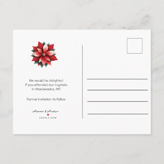 Kalenderstil Hochzeit Speichern Sie das Datum Deze Ankündigungspostkarte (Rückseite)