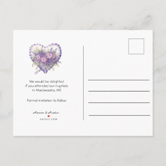 Kalenderstil Hochzeit Speichern Sie das Datum Febr Ankündigungspostkarte (Rückseite)