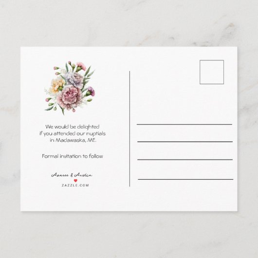 Kalenderstil Hochzeit Speichern Sie das Datum Janu Ankündigungspostkarte (Rückseite)