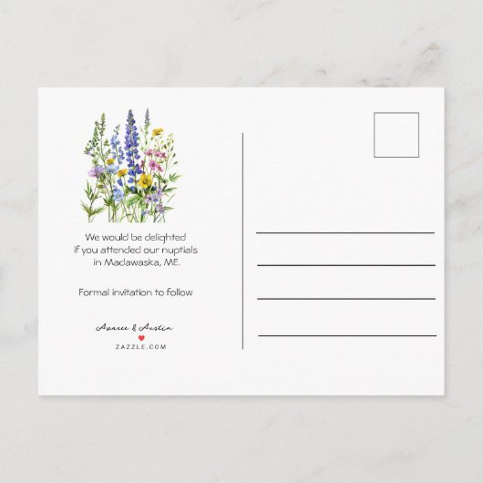 Kalenderstil Hochzeit Speichern Sie das Datum Juli Ankündigungspostkarte (Rückseite)