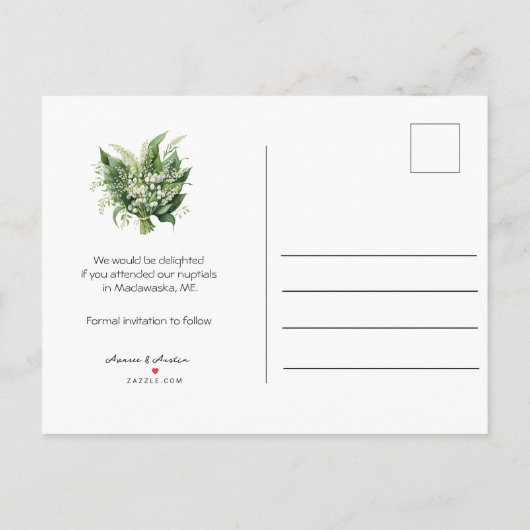 Kalenderstil Hochzeit Speichern Sie das Datum Mai Ankündigungspostkarte (Rückseite)