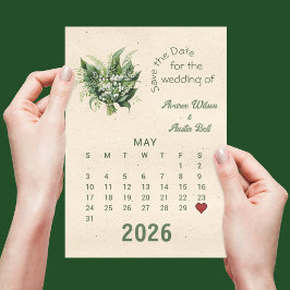 Kalenderstil Hochzeit Speichern Sie das Datum Mai Ankündigungspostkarte