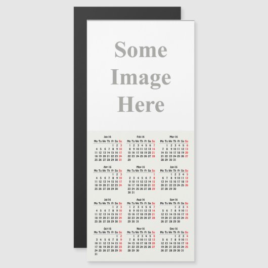 Kalendervorlage 2016 magnetkarte (Vorne/Hinten)