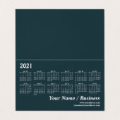 Kalendervorlage 2021 visitenkarten (Außenseite Aufgefaltet)