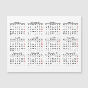 Kalendervorlage 2022 magnetkarte