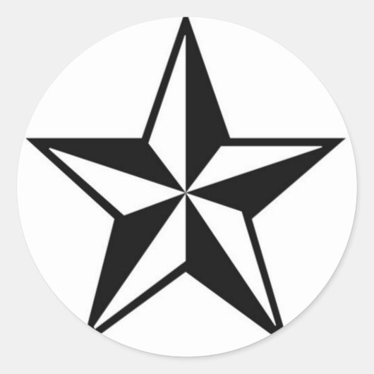 KALER STAR RUNDER AUFKLEBER (Vorderseite)