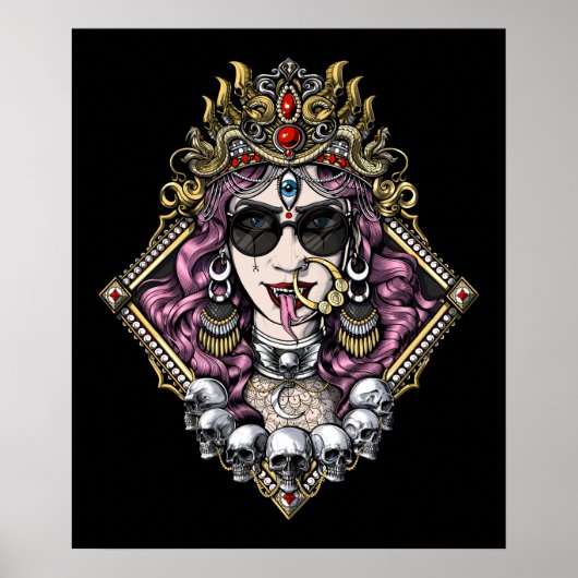 Kali Gothic Hindu Goddess Poster (Vorne)