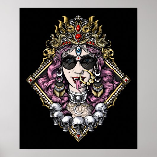 Kali Gothic Hindu Goddess Poster (Vorne)