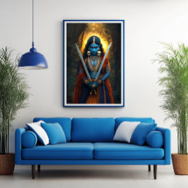 Kali Hindu Goddess Portrait Malerei Dunkle Fantasi Poster