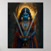 Kali Hindu Goddess Portrait Malerei Dunkle Fantasi Poster (Vorne)