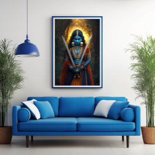 Kali Hindu Göttin Porträt Malerei Dark Fantasy Poster