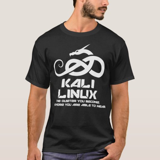Kali Linu mit Dragon und Slogan T-Shirt (Vorderseite)