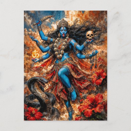 Kali Ma Fantasy-Illustration Postkarte (Vorderseite)