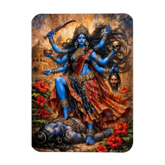 Kali-Tanz auf Shiva Magnet (Vertikal)
