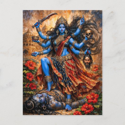 Kali-Tanz auf Shiva Postkarte (Vorderseite)