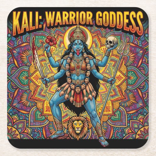 Kali Warrior Goddess Rechteckiger Pappuntersetzer (Vorderseite)