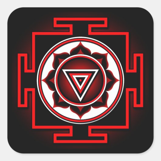 Kali Yantra Quadratischer Aufkleber (Vorderseite)