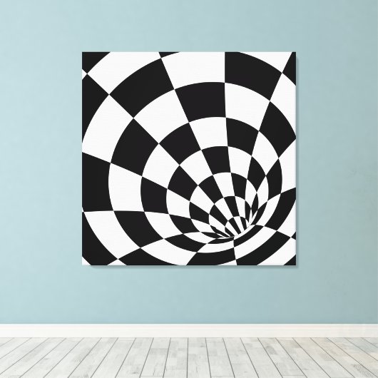 Kalidascope Schwarz-weiß Room Canvas Print Leinwanddruck (Insitu (Holzboden))