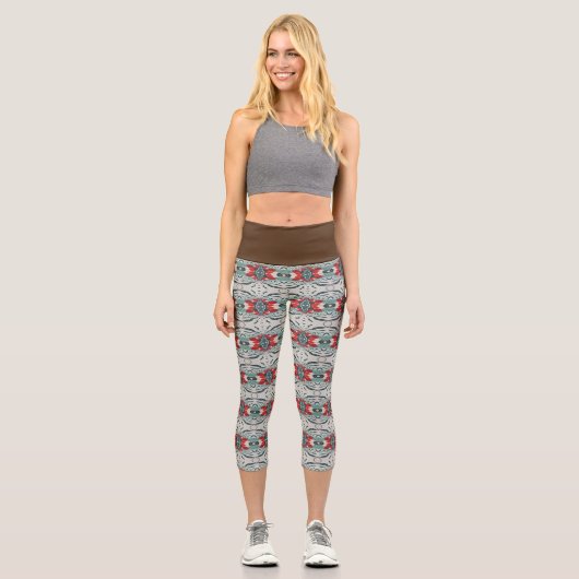 Kalider-Zaubermuster Capri Leggings (Vorderseite)