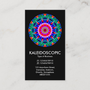 Kaliedoscopic Mandala 01 - Schwarzes Visitenkarte