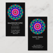 Kaliedoscopic Mandala 01 - Schwarzes Visitenkarte (Vorne/Hinten)