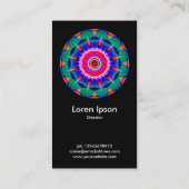 Kaliedoscopic Mandala 01 - Schwarzes Visitenkarte (Rückseite)