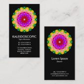 Kaliedoscopic Mandala 02 - Schwarz Visitenkarte (Vorne/Hinten)