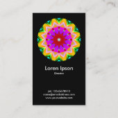 Kaliedoscopic Mandala 02 - Schwarz Visitenkarte (Rückseite)