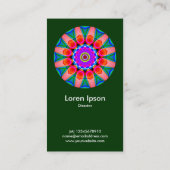 Kaliedoscopic Mandala 03 - Dunkelgrün (003300) Visitenkarte (Rückseite)