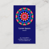 Kaliedoscopic Mandala 04 - Dark Blue (000066) Visitenkarte (Rückseite)