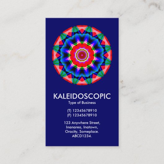 Kaliedoscopic Mandala 04 - Dark Blue (000066) Visitenkarte (Vorderseite)