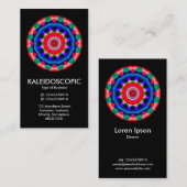 Kaliedoscopic Mandala 04 - Schwarz Visitenkarte (Vorne/Hinten)
