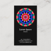 Kaliedoscopic Mandala 04 - Schwarz Visitenkarte (Rückseite)