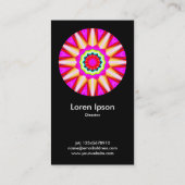 Kaliedoscopic Mandala 05 - Schwarz Visitenkarte (Rückseite)