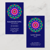 Kaliedoscopic Mandala - Dunkelblau Visitenkarte (Vorne/Hinten)
