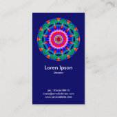 Kaliedoscopic Mandala - Dunkelblau Visitenkarte (Rückseite)