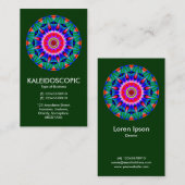 Kaliedoscopic Mandala - Dunkelgrün (003300) Visitenkarte (Vorne/Hinten)