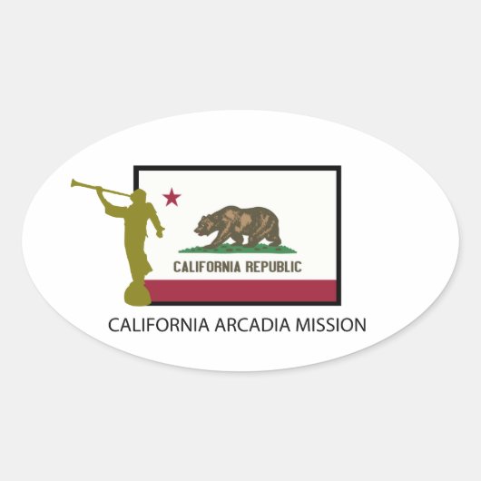 KALIFORNIA ARCADIA MISSION LDS CTR OVALER AUFKLEBER (Vorderseite)