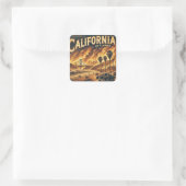 KALIFORNIA FIRE Schlüsselanhänger Quadratischer Aufkleber (Tasche)