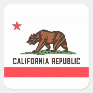 KALIFORNIA FLAG QUADRATISCHER AUFKLEBER
