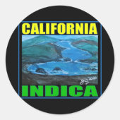 KALIFORNIA INDICA RUNDER AUFKLEBER (Vorderseite)