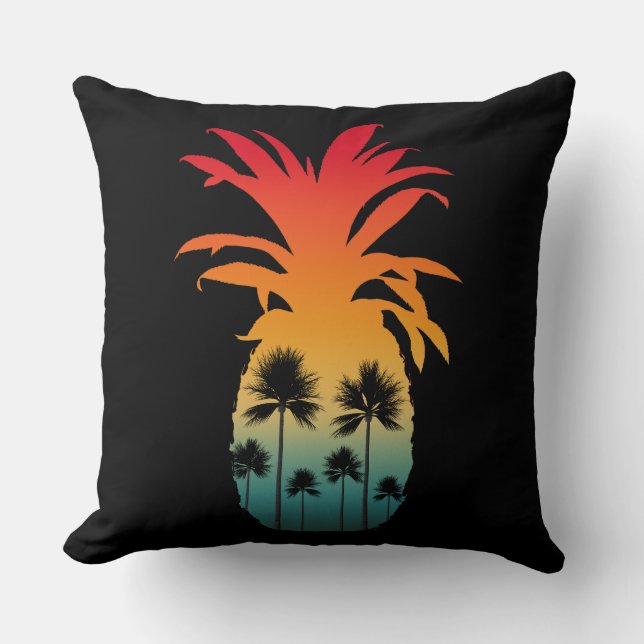 KALIFORNIA PINEAPPLE SUNSET PALM BÄUME KISSEN (Vorderseite)