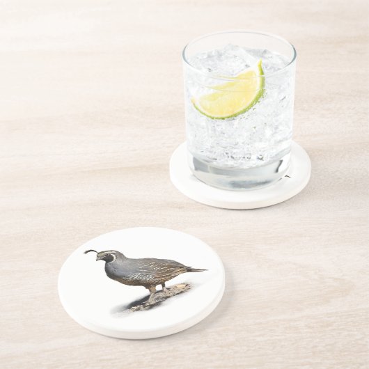 KALIFORNIA QUAIL SANDSTEIN UNTERSETZER (Seite)