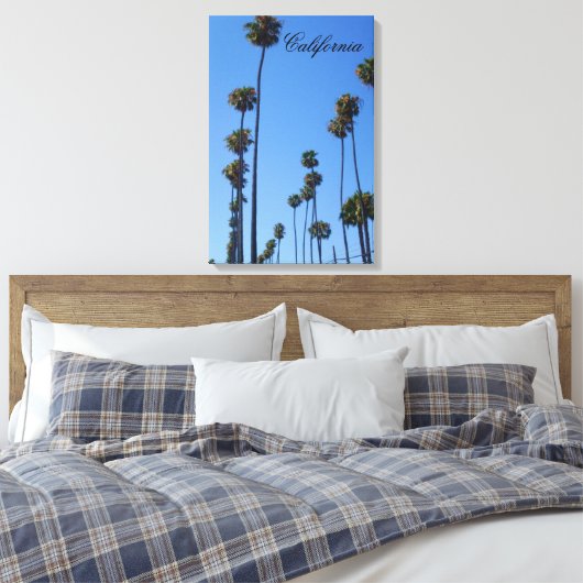KALIFORNIA TALL PALM BÄUME CANVAS DRUCKEN LEINWANDDRUCK (Insitu (Schlafzimmer))