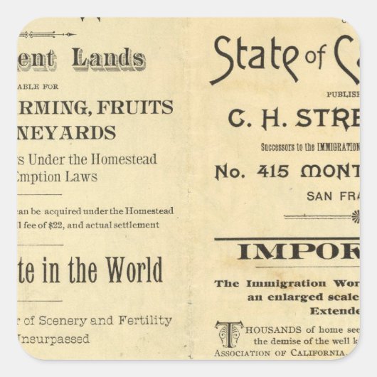 Kalifornien 2 quadratischer aufkleber (Vorderseite)