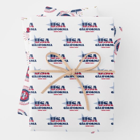 Kalifornien, 50 Staaten, Liberty Bell Geschenkpapier Set (Beispiel)