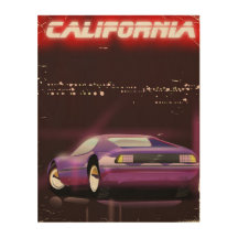 Kalifornien 80er Neon-Supercar-Plakat
