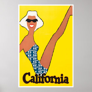Kalifornien Art Beach Print Santa Fe Reiseplakat Poster